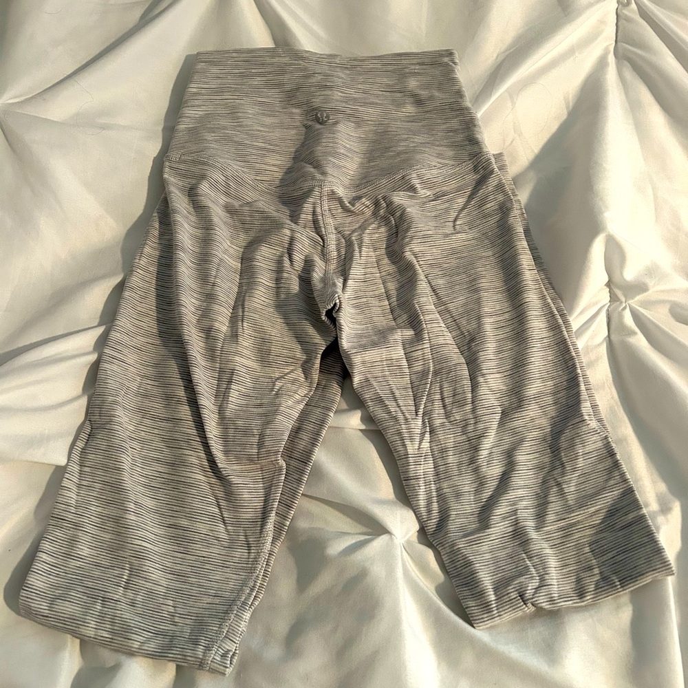 Lulu Lemon Align Leggings White Striped Length 25 Inches
